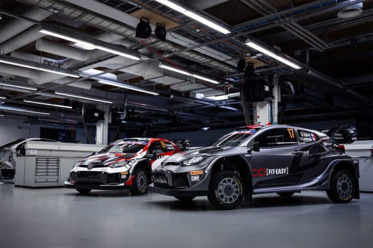 Kalle Rovanperä ja Sebastien Ogieri võistlusmasinad. Foto: Toyota Gazoo Racing