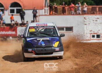 Kristo Muru oli Lätis teine. Foto: rallycross.lv