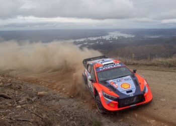 Ott Tanak ja Martin Jarveoja Tšiili rallil 2024, Foto: Dufour Fabien / Hyundai Motorsport GmbH