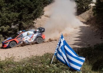Ott Tanak ja Martin Jarveoja, Kreeka ralli 2024, Foto: Romain Thuillier /Hyundai Motorsport GmbH