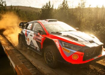 Ott Tänak ja Martin Jäveoja Tšiili rallil 2024, Foto: Jaanus Ree / Red Bull Content Pool
