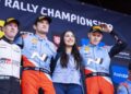 Ott Tänak ja Martin Järveoja Kesk-Euroopa MM-ralli võitu tähistamas, Foto: Austral / Hyundai Motorsport GmbH