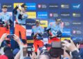 Ott Tänak ja Martin Järveoja Kesk-Euroopa MM-ralli võitu tähistamas, Foto: Austral / Hyundai Motorsport GmbH