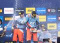 Ott Tänak ja Martin Järveoja Kesk-Euroopa MM-ralli võitu tähistamas, Foto: Austral / Hyundai Motorsport GmbH