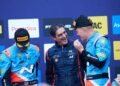 Ott Tänak ja Martin Järveoja Kesk-Euroopa MM-ralli võitu tähistamas, Foto: Austral / Hyundai Motorsport GmbH
