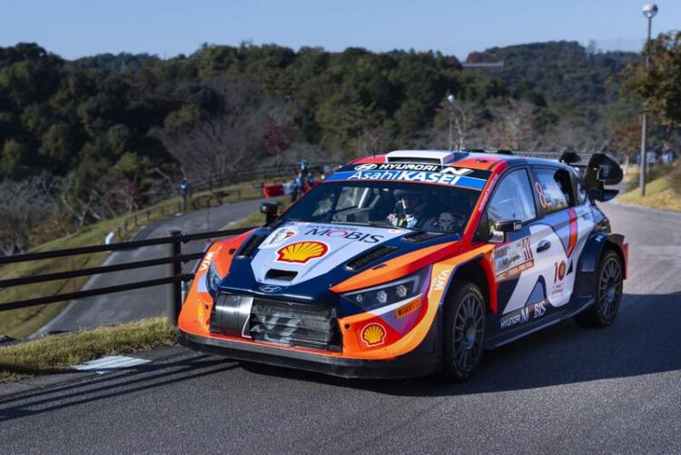 Ott Tanak ja Martin Järveoja Jaapani rallil 2024, Foto: Austral / Hyundai Motorsport GmbH