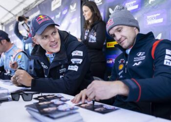 Ott Tanak ja Martin Järveoja Jaapani rallil 2024, Foto: Austral / Hyundai Motorsport GmbH