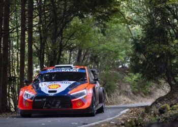 Ott Tanak ja Martin Järveoja Jaapani rallil 2024, Foto: Austral / Hyundai Motorsport GmbH