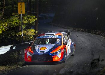 Ott Tänak ja Martin Järveoja Jaapani rallil 2024, Foto: Austral / Hyundai Motorsport GmbH