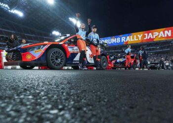 Ott Tänak ja Martin Järveoja Jaapani rallil 2024, Foto: Vincent Thuillier / Hyundai Motorsport GmbH