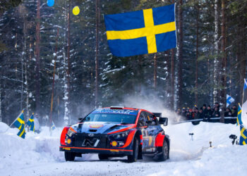 Ott Tanak, Martin Jarveoja, Hyundai i20 N Rally 1 Rootsi ralli 2022, Foto: Dufour Fabien / Hyundai Motorsport GmbH