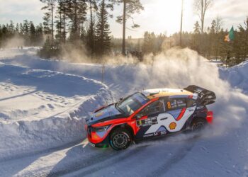 Ott Tänak ja Martin Järveoja Rootsi MM-rallil, FOto: Dufour Fabien / Hyundai Motorsport GmbH