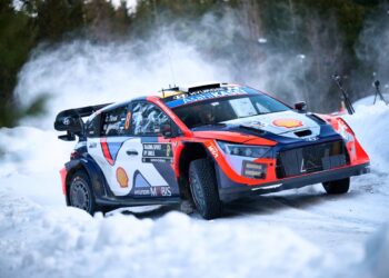 Ott Tänak ja Martin Järveoja Rootsi ralli 2025, Foto: Romain Thuillier / Hyundai Motorsport GmbH