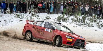 Kaspar Kasari / Allan Birjukov lõpetasid Sarma ralli kolmanda kohaga. Foto: Raimonds Volonts, Latvian Rally Championship