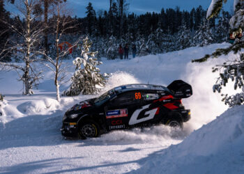 Kalle Rovanperä ja Jonne HalttunenRootsi rallil 2024, Foto: Jaanus Ree / Red Bull Content Pool