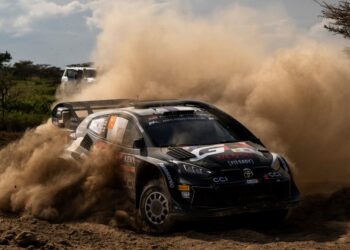 Kalle Rovanperä ja Jonne Halttunen Safari rallil Keenias 2024, Foto: Jaanus Ree / Red Bull Content Pool