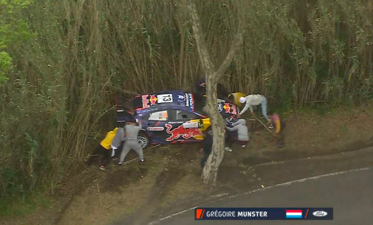 SS11: Gregoire Munster oli Rally1 sõitjatest esimene, kes eksis ja rajalt välja sõitis – VIDEO