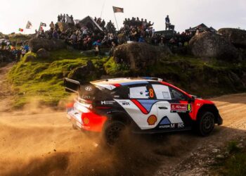 Ott Tänak ja Martin Järveoja Portugali rallil 2025, Foto: Jaanus Ree / Red Bull Content Pool