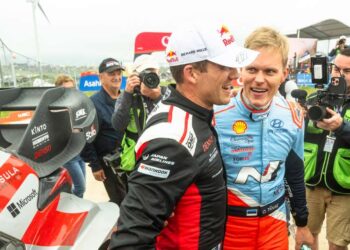 Sebastien Ogier ja Ott tänak Portugali rallil 2025, Foto: Jaanus Ree / Red Bull Content Pool