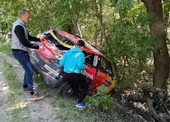 Mark-Egert Tiits ja Rainis Raidma Ungari rallil, Foto: Facebook.com/RallyInfo