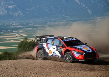 Ott Tänak ja Martin Järveoja Kreeka MM-ralli 2025, Foto: Romain Thuillier / Hyundai Motorsport GmbH