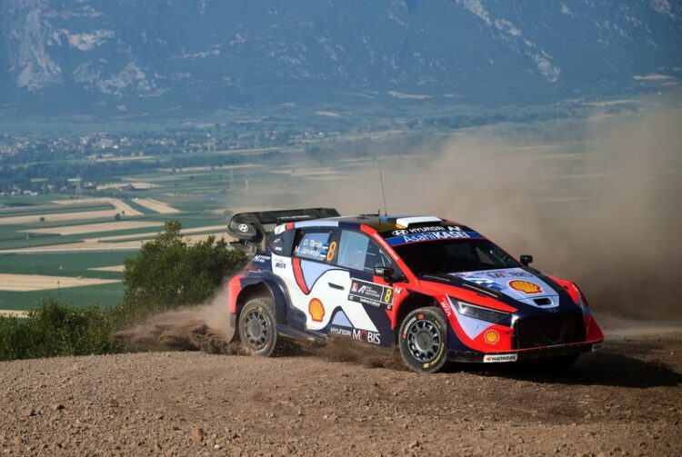Ott Tänak ja Martin Järveoja Kreeka MM-ralli 2025, Foto: Romain Thuillier / Hyundai Motorsport GmbH