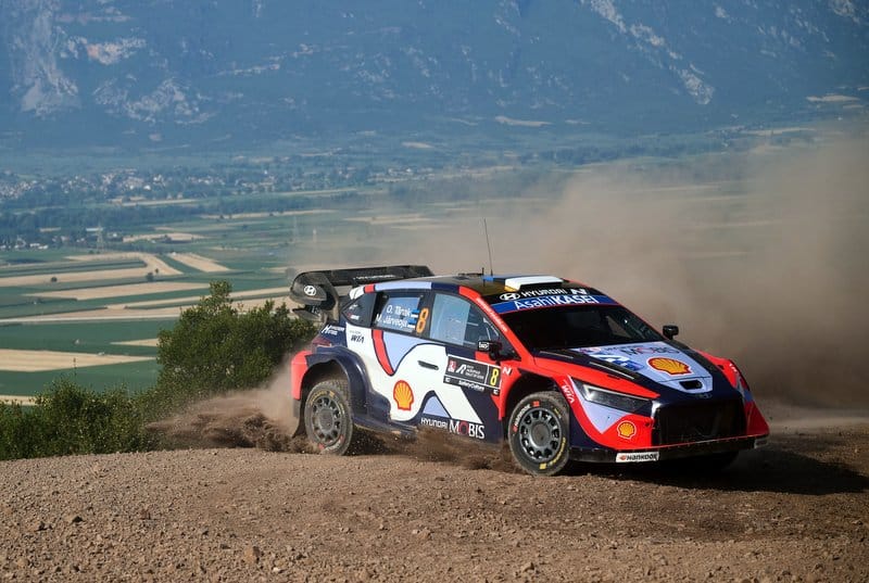 Ott Tänak ja Martin Järveoja Kreeka MM-ralli 2025, Foto: Romain Thuillier / Hyundai Motorsport GmbH
