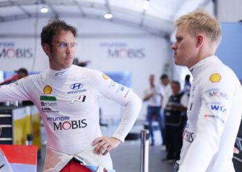 Thierry Neuville ja Ott Tänak, Sardiinia rallil 2025, Foto: Vincent Thuillier / Hyundai Motorsport GmbH