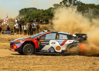 Ott Tänak ja Martin Järveoja Sardiinia rallil 2025, Foto: Jaanus Ree / Red Bull Content Pool