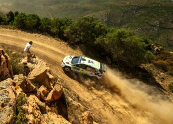 Emil Lindholm ja Reeta Hämäläinen Sardiinia rallil 2025, Foto: Jaanus Ree / Red Bull Content Pool