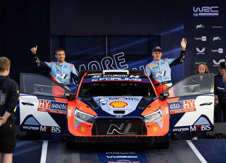 Ott Tanak ja Martin Jarveoja Soome MM-ralli 2024, Foto: Dufour Fabien / Hyundai Motorsport GmbH