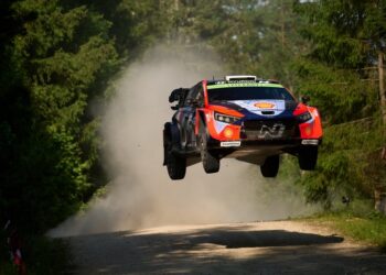 Ott Tänak ja Martin Järveoja Rally Estonia 2025, Foto: Romain Thuillier / Hyundai Motorsport GmbH