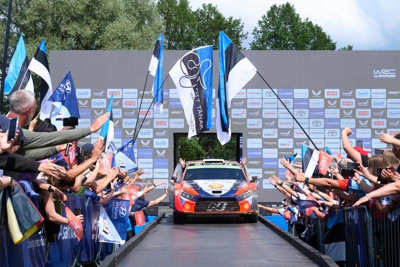 Ott Tänak ja Martin Järveoja, WRC Delfi Rally Estonia 2025, Foto: Romain Thuillier / Hyundai Motorsport GmbH