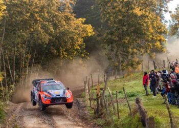 Ott Tanak ja Martin Jarveoja, Tšiili rallil 2024, FOto: Dufour Fabien / Hyundai Motorsport GmbH