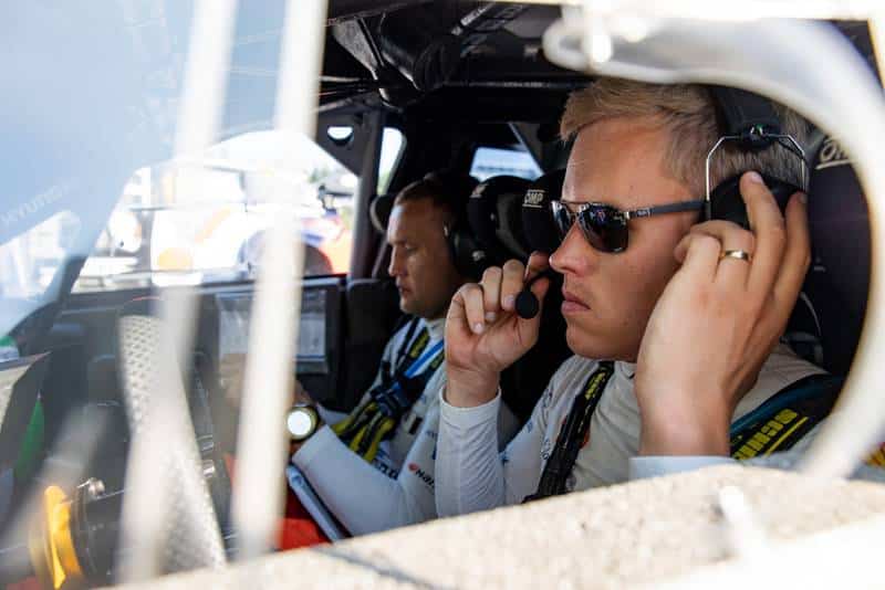 Ott Tänak ja Martin Järveoja Soome MM-rallil 2025 Foto: Dufour Fabien / Hyundai Motorsport GmbH