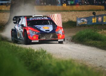 Ott Tänak ja Martin Järveoja Kesk-Euroopa MM-ralli 2025, FOto: Romain Thuillier / Hyundai Motorsport GmbH
