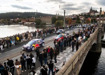 Pajari, Fourmaux ja Munster pühapäeval Prahas. Foto: Jaanus Ree / Red Bull Content Pool