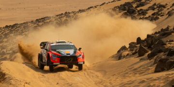 Ott Tänak ja Martin Järveoja Saudi Araabia MM-ralli 2025, Foto:: Dufour Fabien / Hyundai Motorsport GmbH