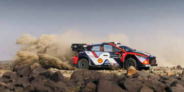 Ott Tänak ja Martin Järveoja Saudi Araabia MM-ralli 2025, Foto: Romain Thuillier / Hyundai Motorsport GmbH