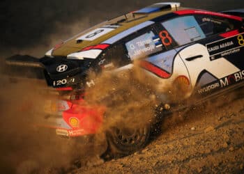 Ott Tänak ja Martin Järveoja Saudi Araabia MM-ralli 2025, Foto: Romain Thuillier / Hyundai Motorsport GmbH