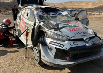 Takamoto Katsuta auto katse lõpus, Foto: WRC.com