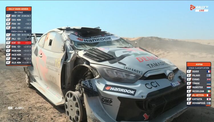 Takamoto Katsuta auto katse lõpus