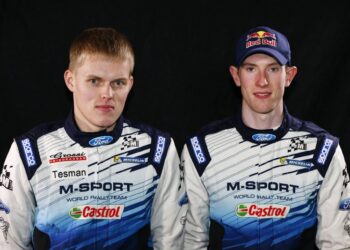 Ott Tanak ja Elfyn Evans M-Sporti meeskonnas 2015, Foto: McKlein / M-Sport / Red Bull Content Pool