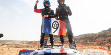 Sebastien Ogier ja Vincent Landais Saudi Araabia 2025 Foto: Jaanus Ree / Red Bull Content Pool