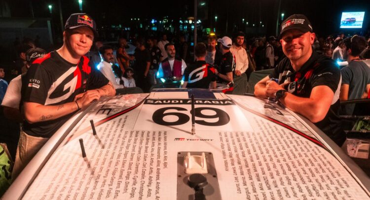 Kalle Rovanperä ja Jonne Halttunen, Jeddah, Saudi Araabia 2025. Foto: Jaanus Ree / Red Bull Content Pool