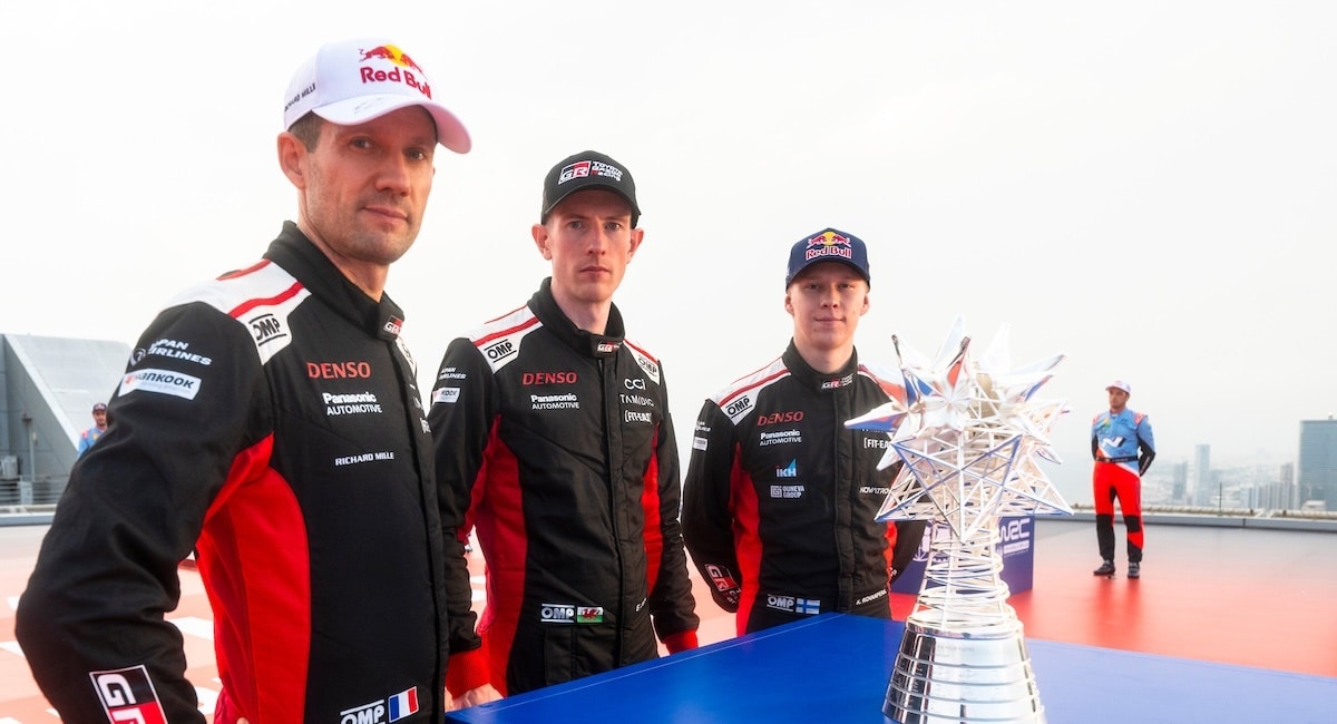 Sebastien Ogier, Elfyn Evans ja Kalle Rovanperä võitlevad 2025. aasta maailmameistritiitli nimel. Foto: Jaanus Ree / Red Bull Content Pool.