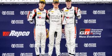 Kalle Rovanperä poodiumil. Foto: Toyota Gazoo Racing Uus-Meremaa