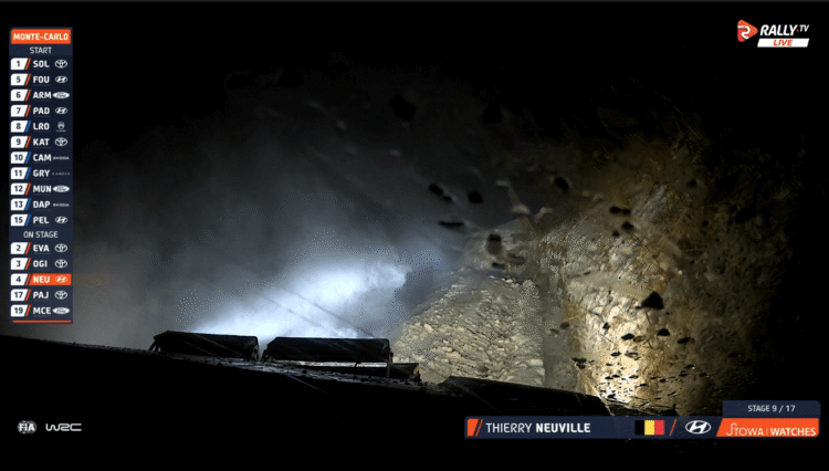 Neuville kraavis, Kuvatõmmis Rally.tv Neuville kraavis, Kuvatõmmis Rally.tv