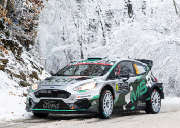 Romet Jürgenson ja Siim Oja, M-Sport Ford Fiesta Rally2, Monte Carlo MM-ralli 2026, Foto: Jaanus Ree / Red Bull Content Pool