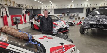 Tommi Mäkinen pidi Mikkelis sõitma paremal oleva Toyota Yaris WRC-ga. Foto: Mari Pekkanen/SM Ralli Mikkeli pressiteade